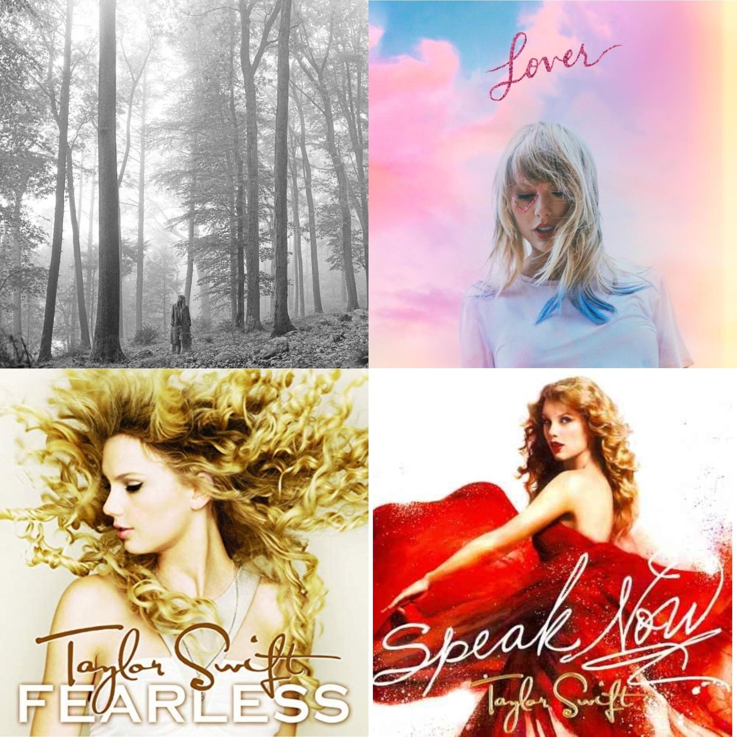 Taylor Swift - Folklore (Edited) & Lover (Deluxe) (Version 1) & Fearless & Speak Now - CD Bundle