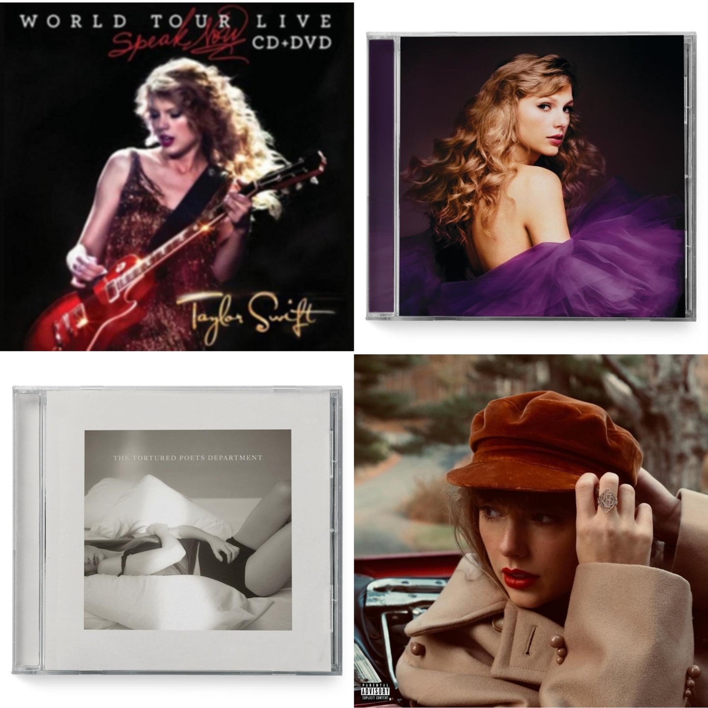 Taylor Swift - Red (Taylor's Version) (Edited) (2CD) & Speak Now (Taylor's Version) (2CD) & Tortured Poets Department (X) (Manuscript- Bonus Track) & Speak Now World Tour Live (CD/DVD)