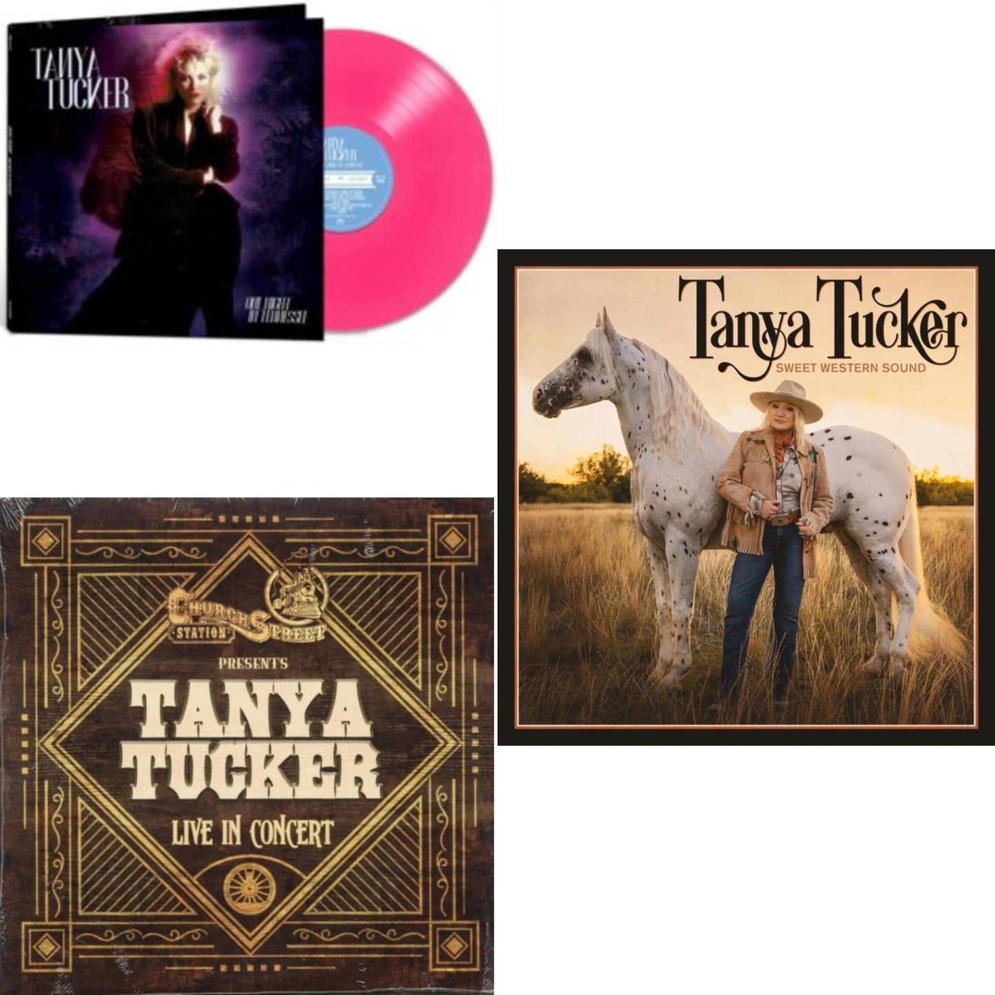 Tanya Tucker - Live At Church Street Station & Sweet Western Sound & One Night In Tennessee (Pink LP Vinyl)