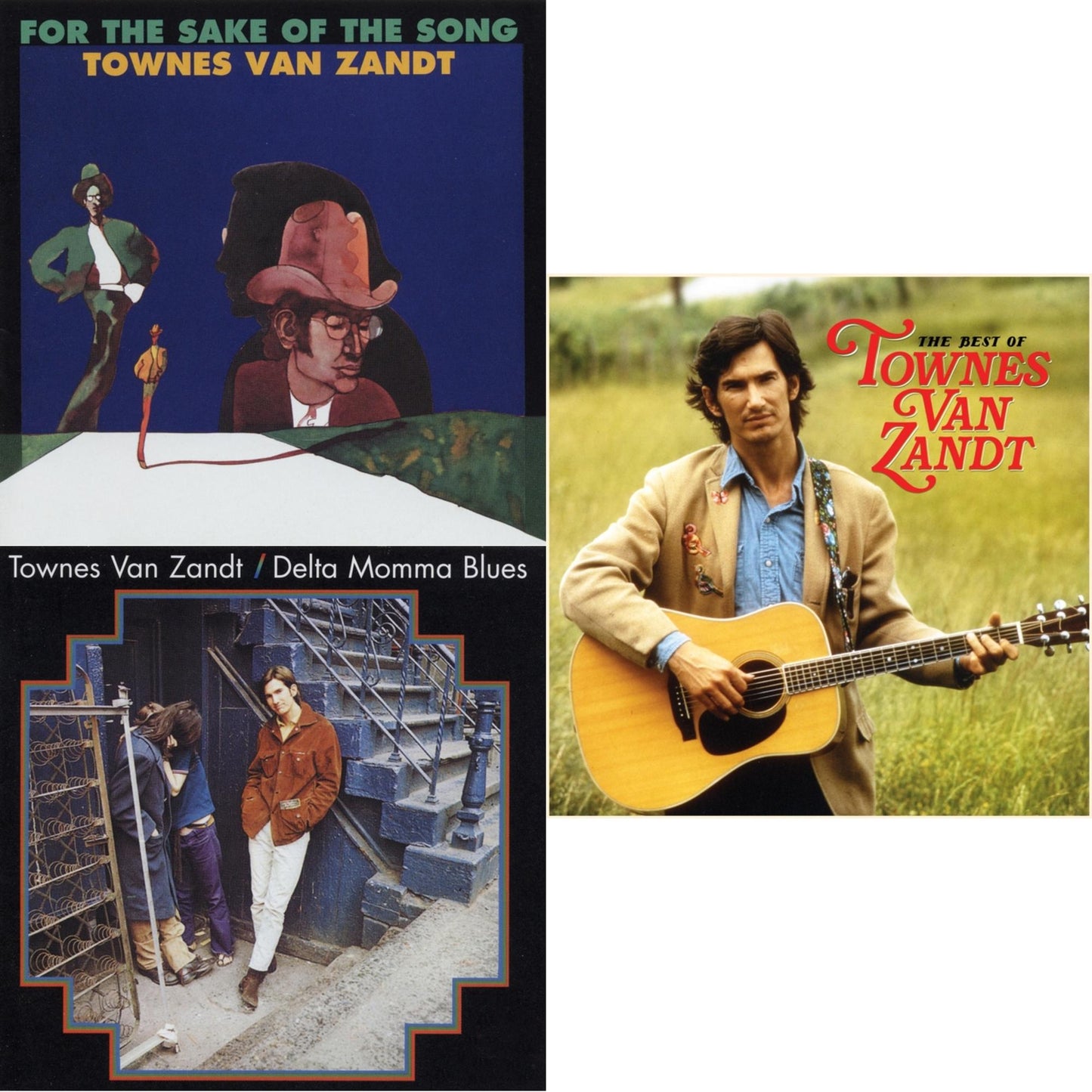 Townes Van Zandt - For The Sake Of The Song & Delta Momma Blues & Best Of Townes Van Zandt - LP Vinyl Bundle