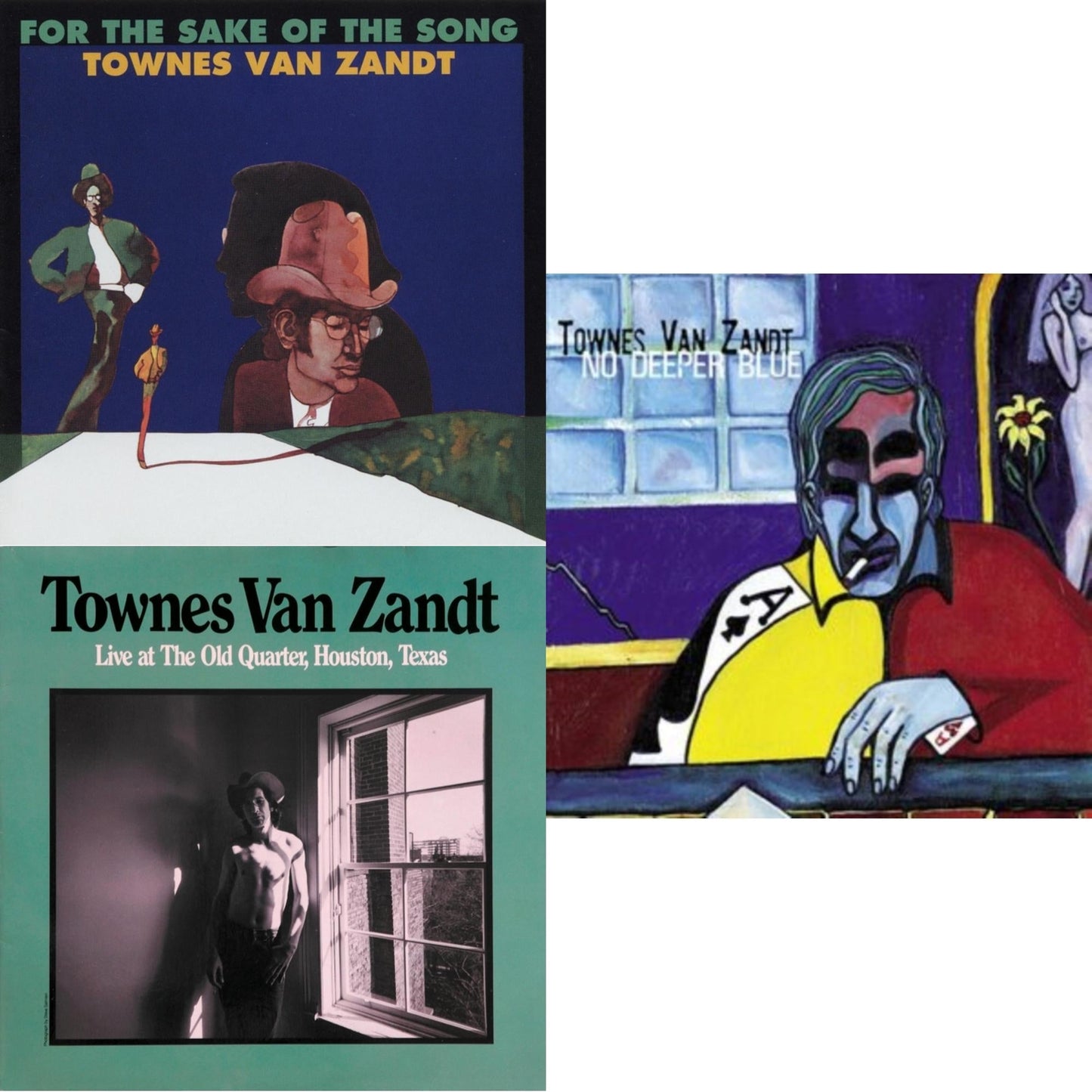 Townes Van Zandt - For The Sake Of The Song & Live At The Old Quarter Houston Texas & No Deeper Blue - LP Vinyl Bundle