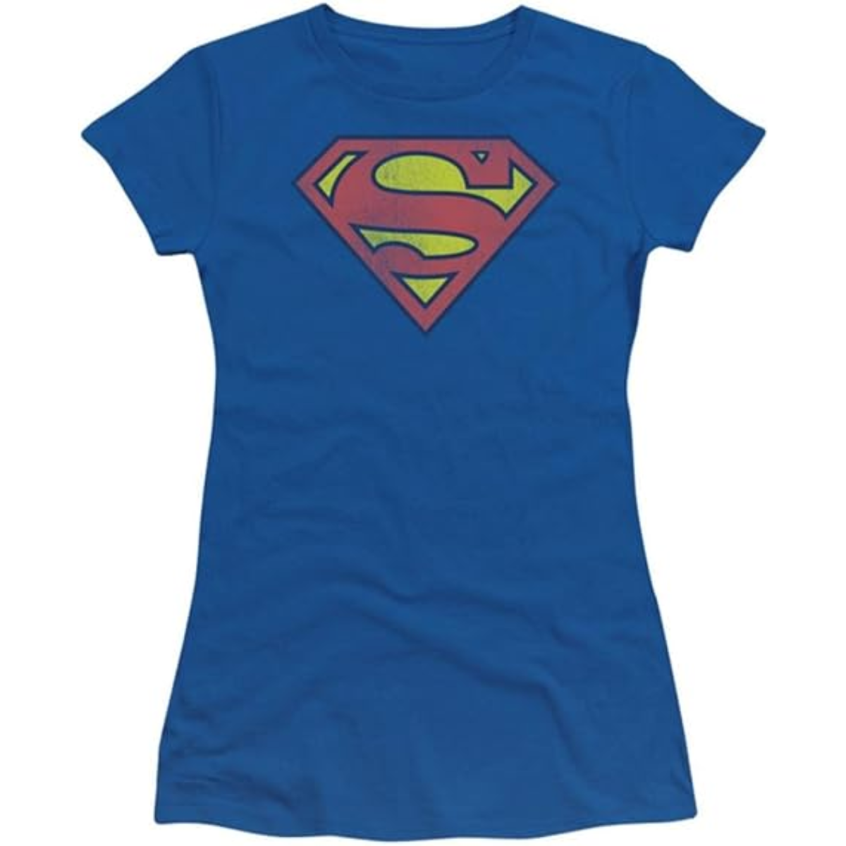 Junk Food Superman Distressed Logo Blueberry Womens T-Shirt