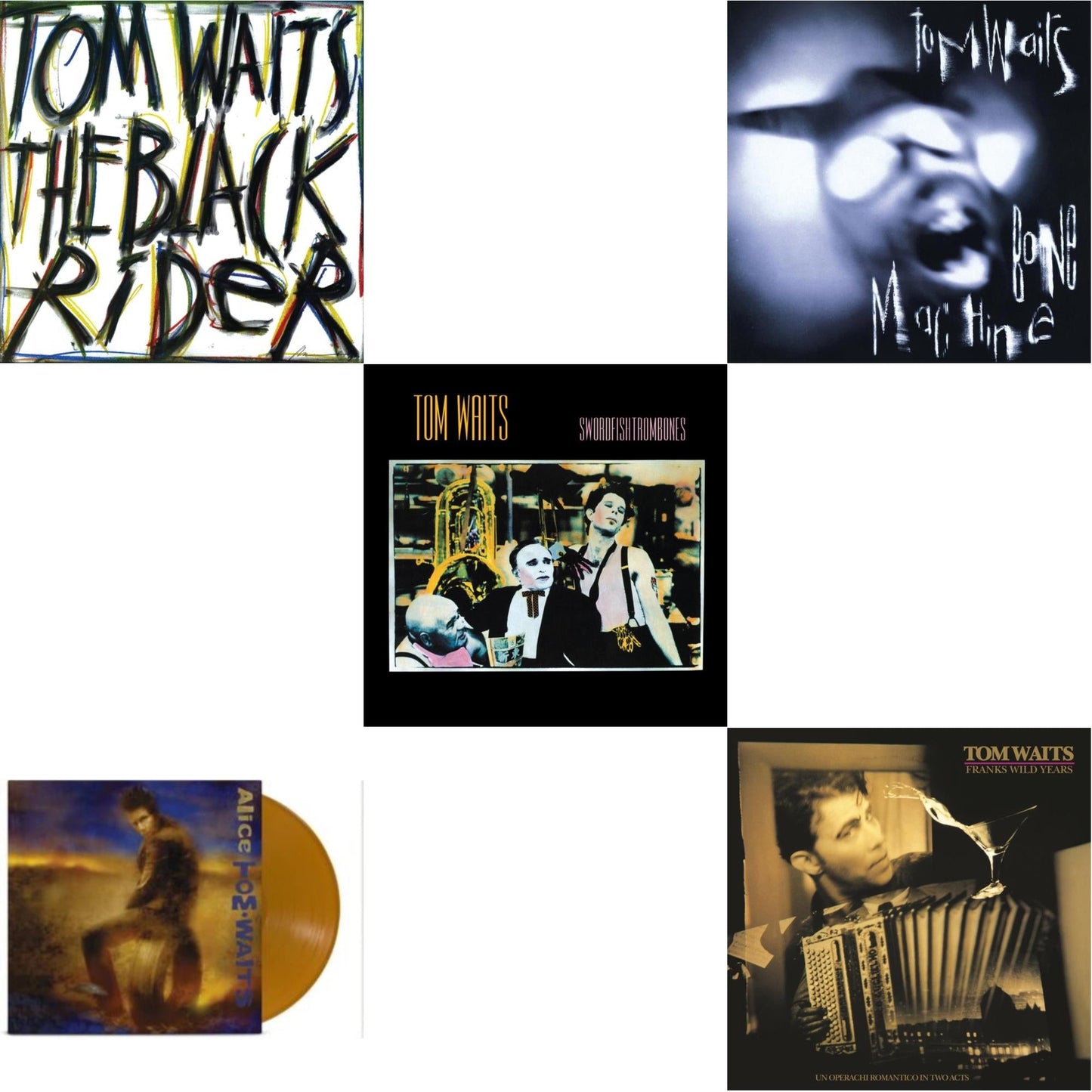 Tom Waits - Black Rider (Remaster) & Alice & Swordfishtrombones (Remaster) & Bone Machine (Remaster) & Frank's Wild Years (Remaster) - LP Vinyl Bundle