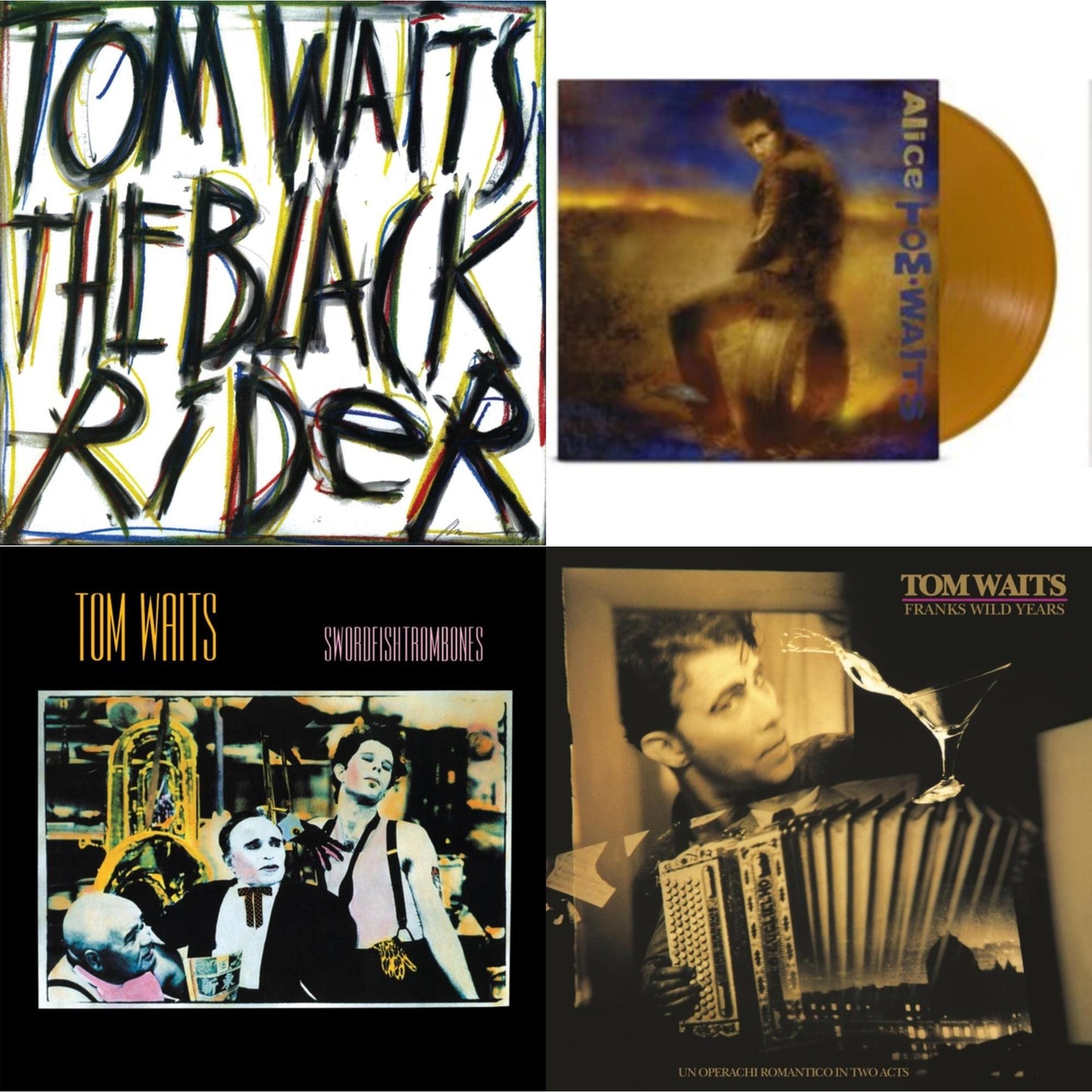 Tom Waits - Black Rider (Remaster) & Alice & Swordfishtrombones (Remaster) & Frank's Wild Years (Remaster) - LP Vinyl Bundle