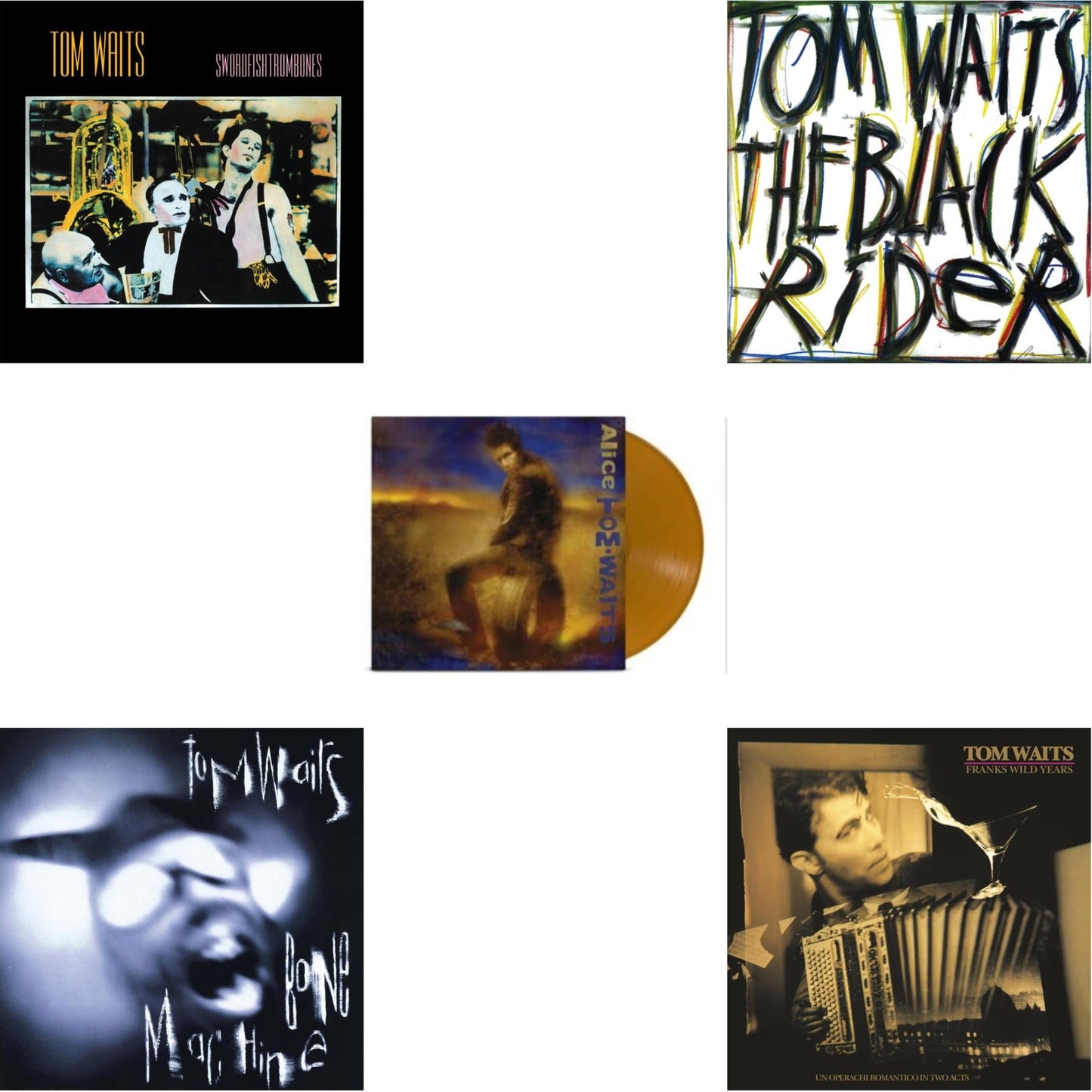 Tom Waits - Swordfishtrombones (Remaster) & Bone Machine (Remaster) & Alice & Black Rider (Remaster) & Frank's Wild Years (Remaster) - LP Vinyl Bundle