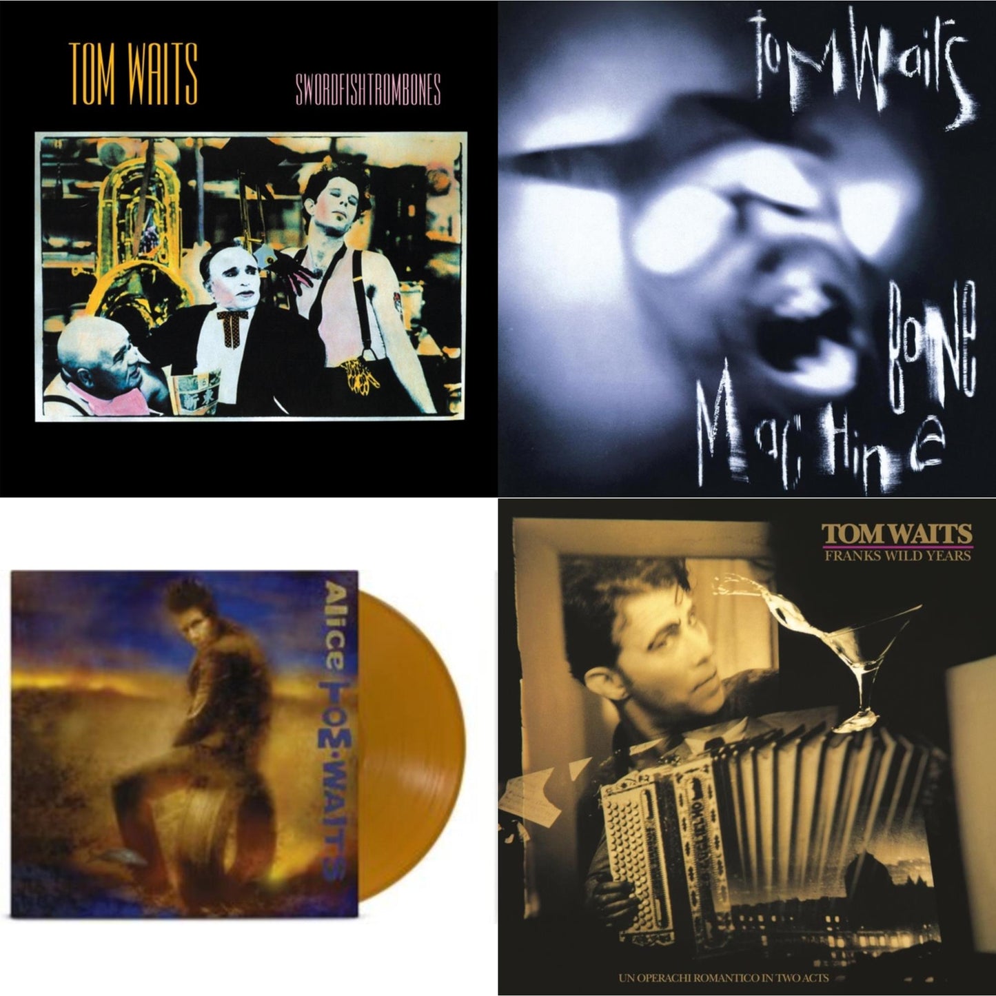 Tom Waits - Alice & Frank's Wild Years (Remaster) & Swordfishtrombones (Remaster) & Bone Machine (Remaster) - LP Vinyl Bundle