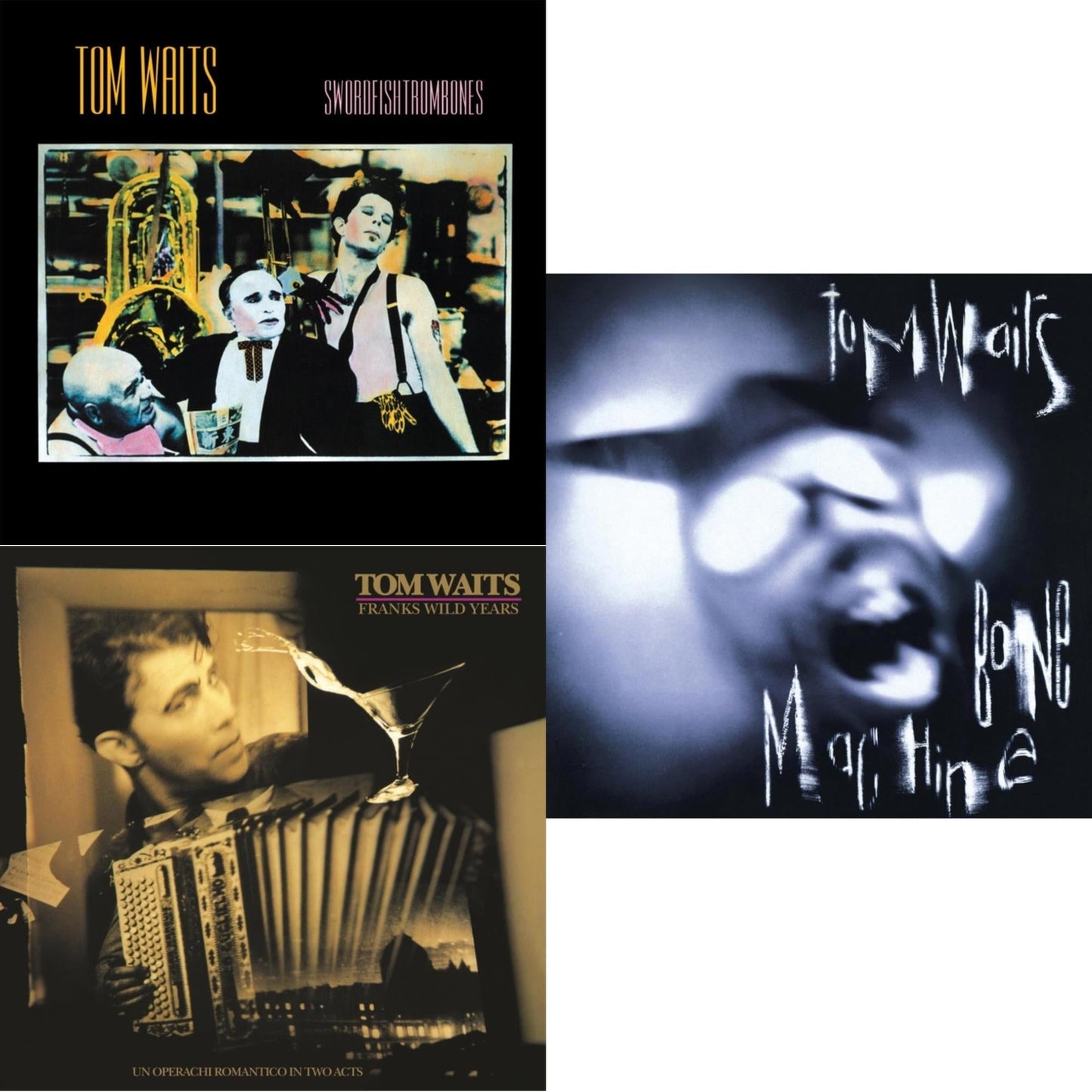 Tom Waits - Frank's Wild Years (Remaster) & Swordfishtrombones (Remaster) & Bone Machine (Remaster) - LP Vinyl Bundle