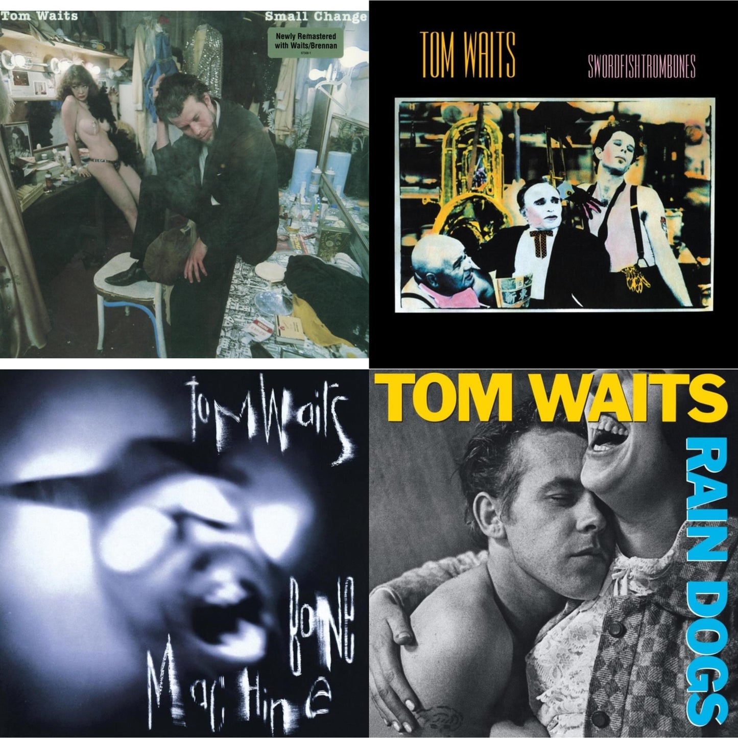 Tom Waits - Small Change (2017 Remaster) & Swordfishtrombones (Remaster) & Bone Machine (Remaster) & Rain Dogs (Remaster) - LP Vinyl Bundle