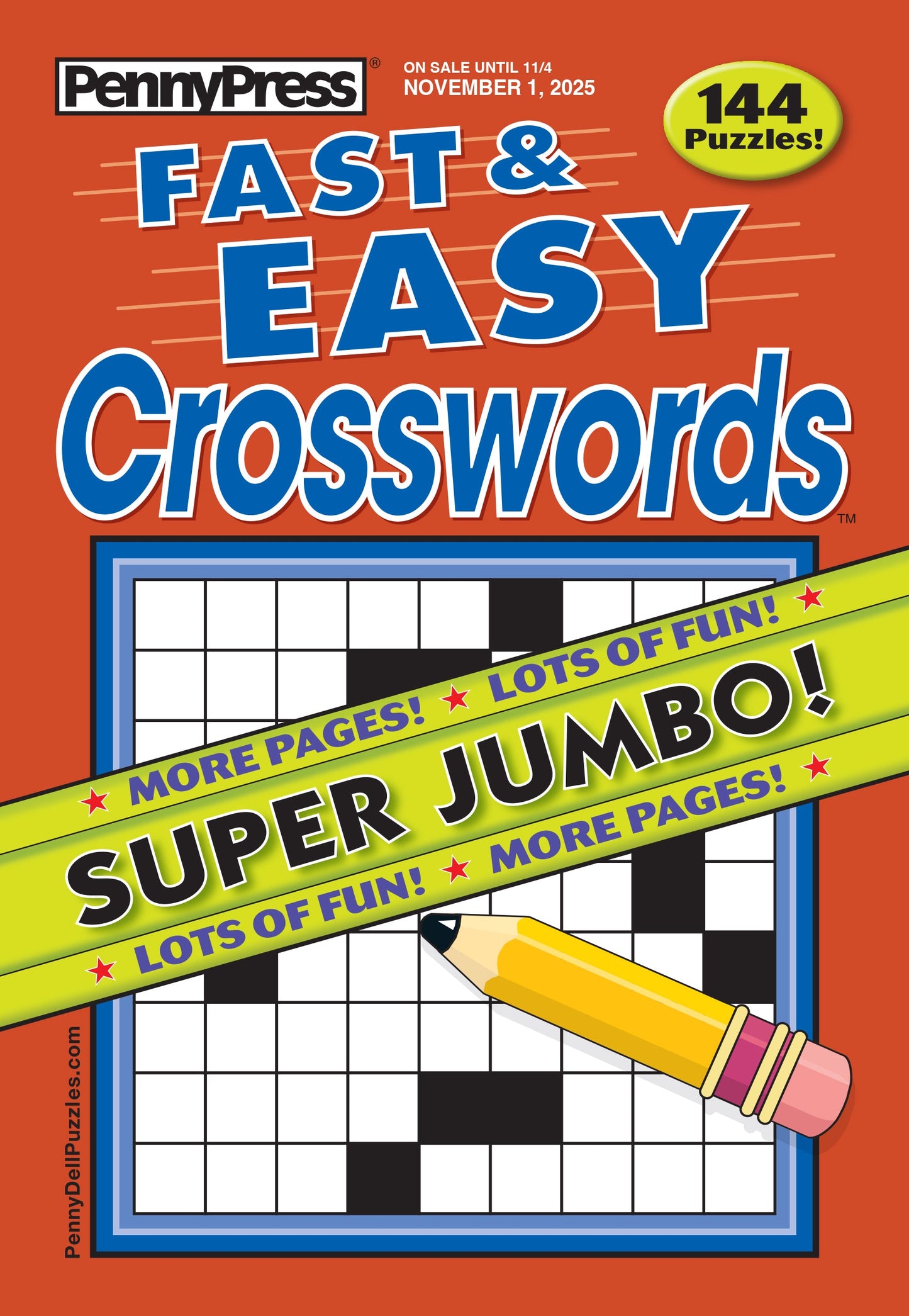 Penny Press – Fast & Easy Crosswords: November 2025 Edition, 144 Stress-Free Puzzles For Beginners & Casual Solvers, Sharpen Your Mind, Solve, Enjoy, Unwind, Relax & More!