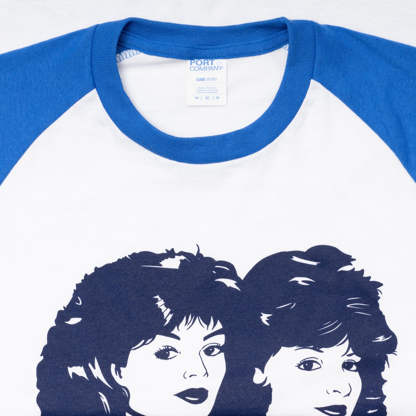 Step Bros Classic Music Singers Duo's Raglan Blue and White Tribute Movie T Shirt Tee