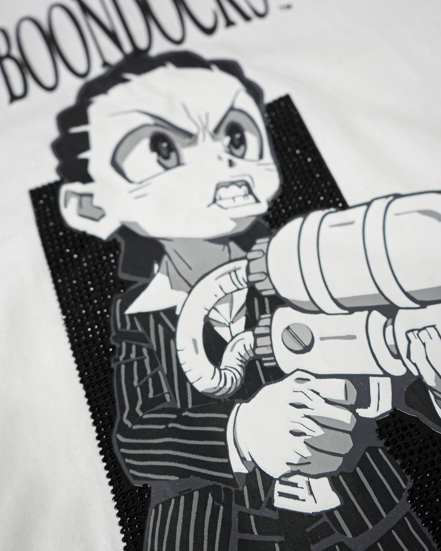 The Boondocks - Riley Say Hello Rhinestoned White Mens T Shirt
