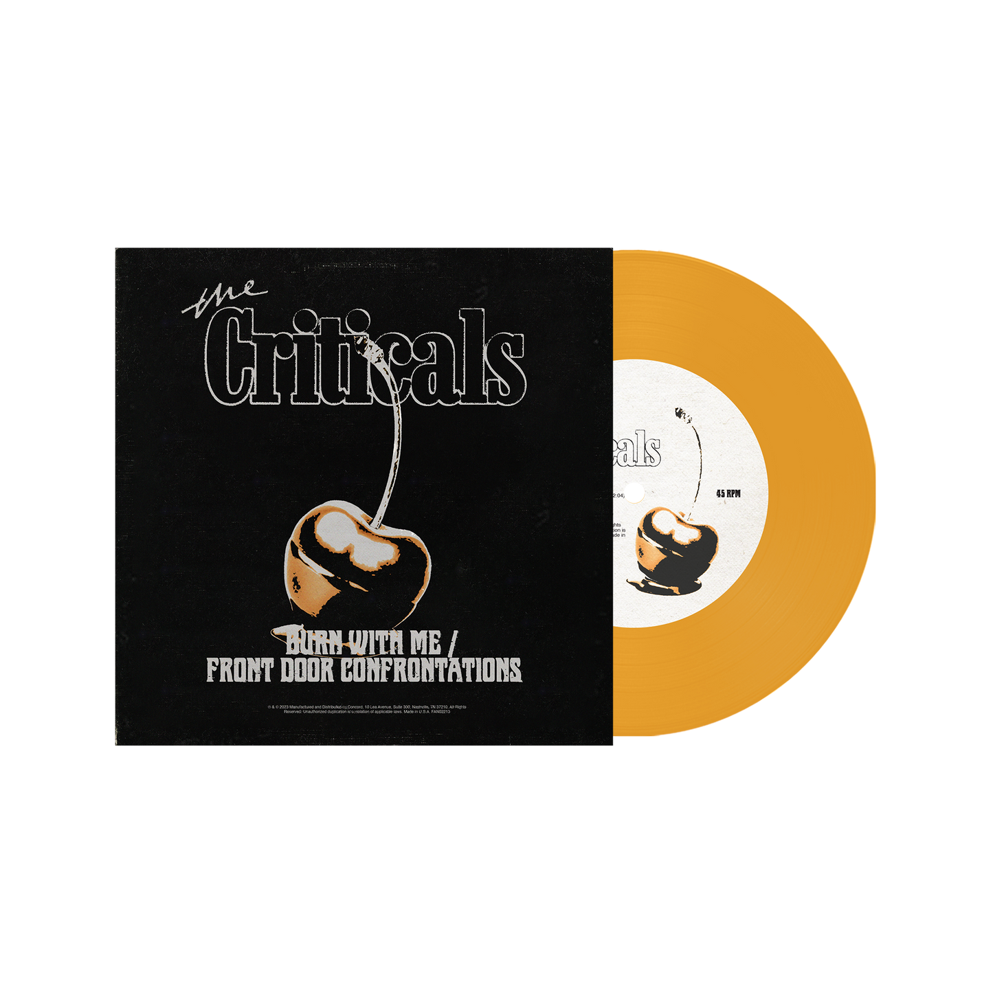 The Criticals - Burn With Me / Front Door Confrontations - Yellow Vinyl 7” Vinyl Record