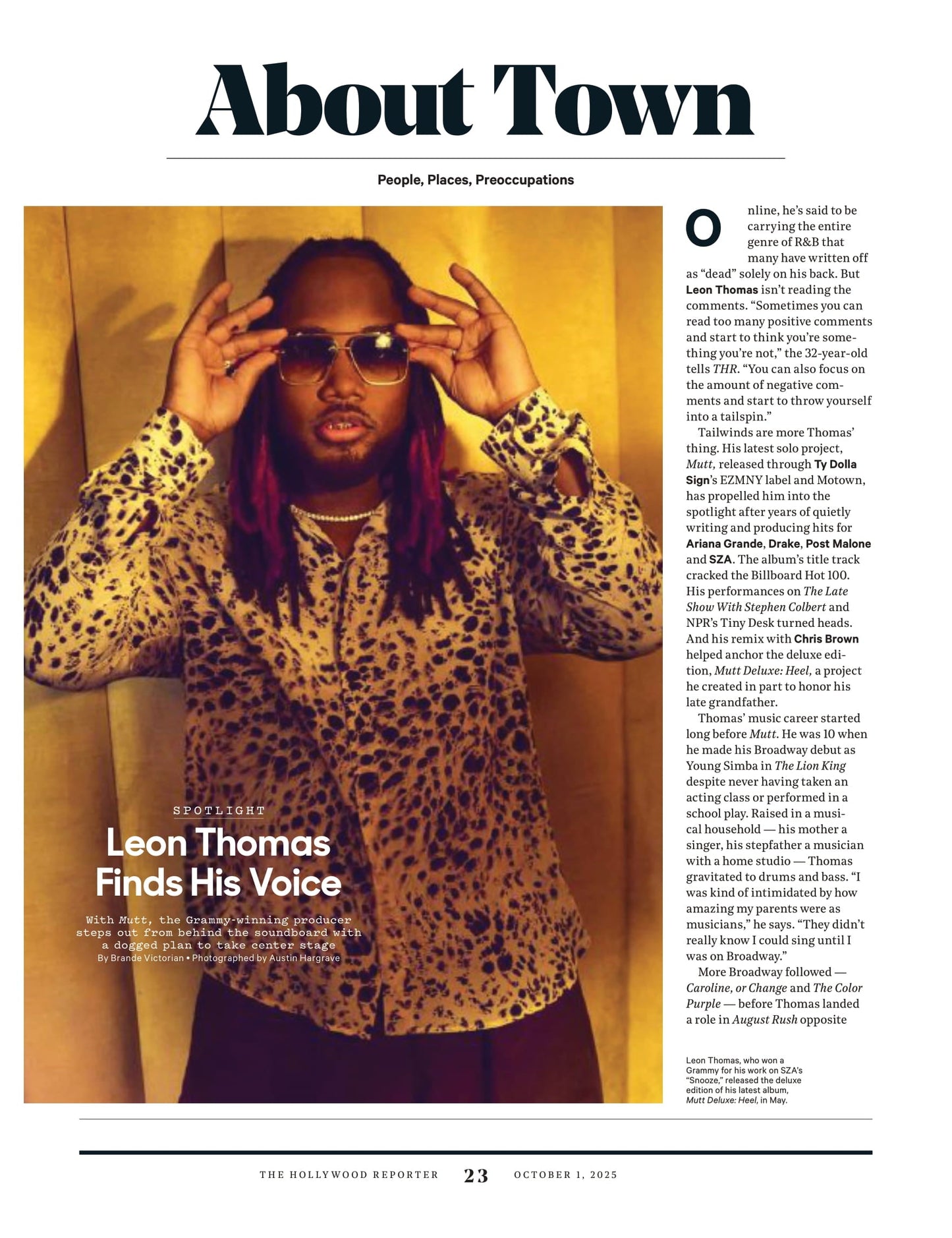 The Hollywood Reporter - 25.10.01 Edition: FKA Twigs Reclaims Her Groove, Justin Tranter's Choice Words For The Industry, The Carefully Choreographed Chaos Behind K-Pop's Ruling Diva Rosé & More!