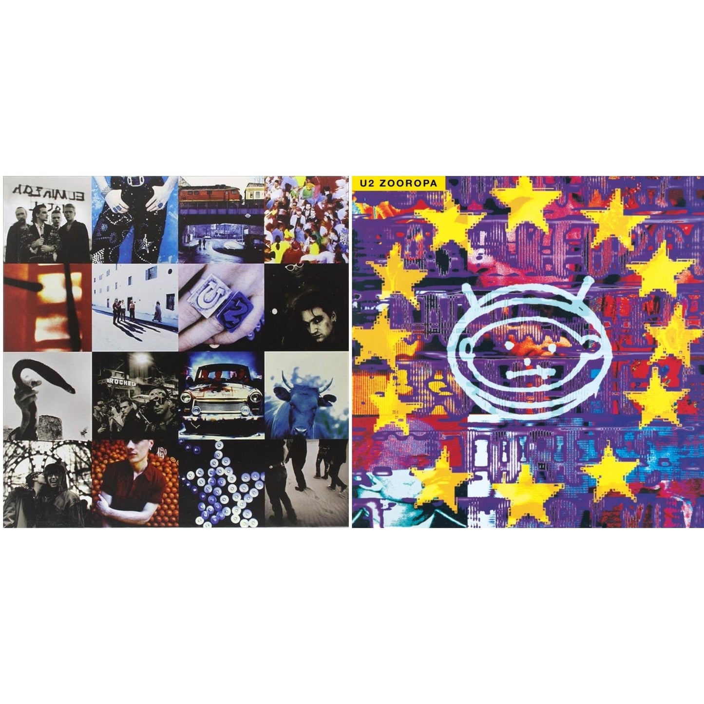 U2 - Zooropa (Transparent Yellow/2LP) & Achtung Baby (180G/2 LP)