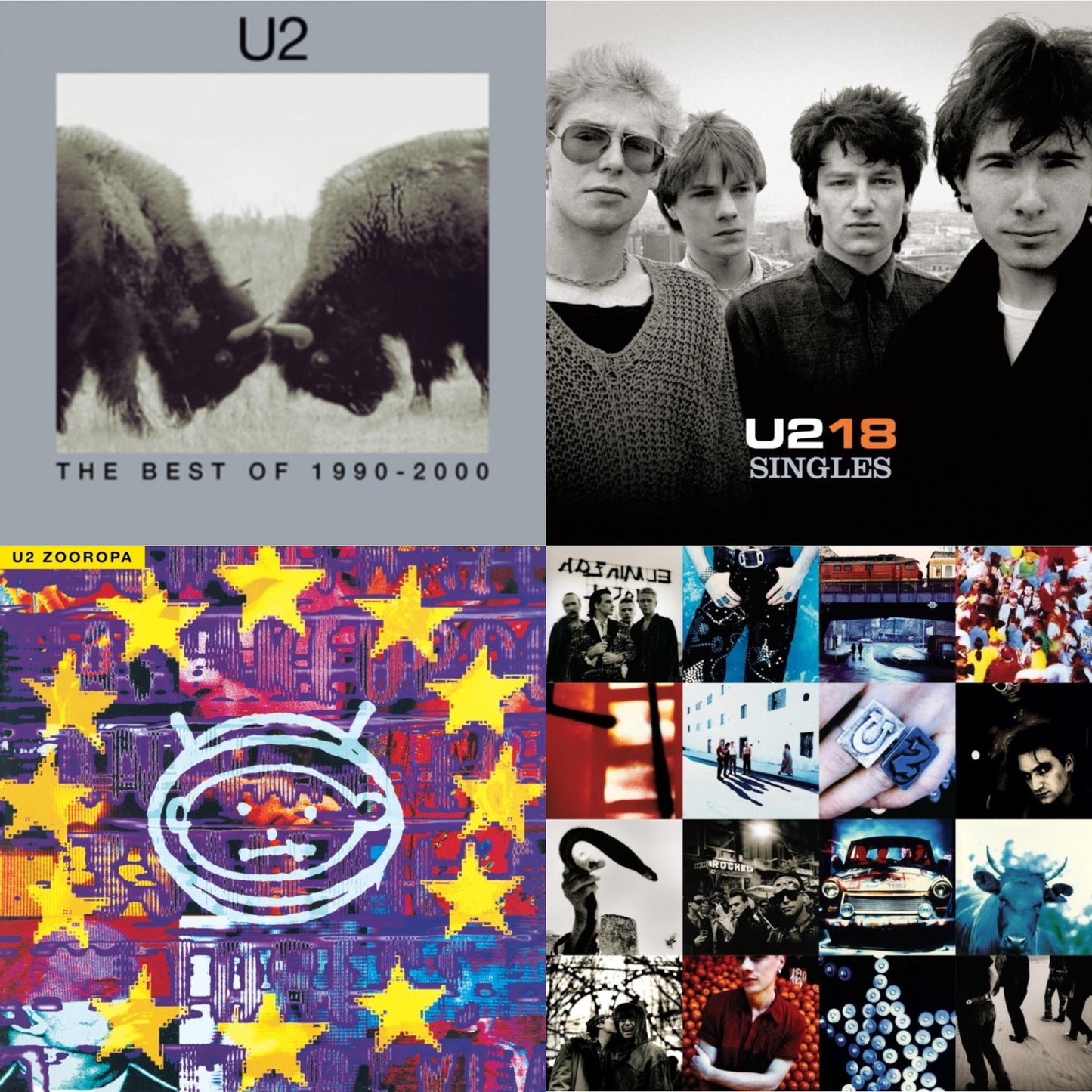 U2 - Best Of 1990-2000 (2LP) & U218 Singles & Zooropa (Transparent Yellow/2LP) & Achtung Baby (30Th Anniversary) (Deluxe Red/Blue Vinyl/2LP)