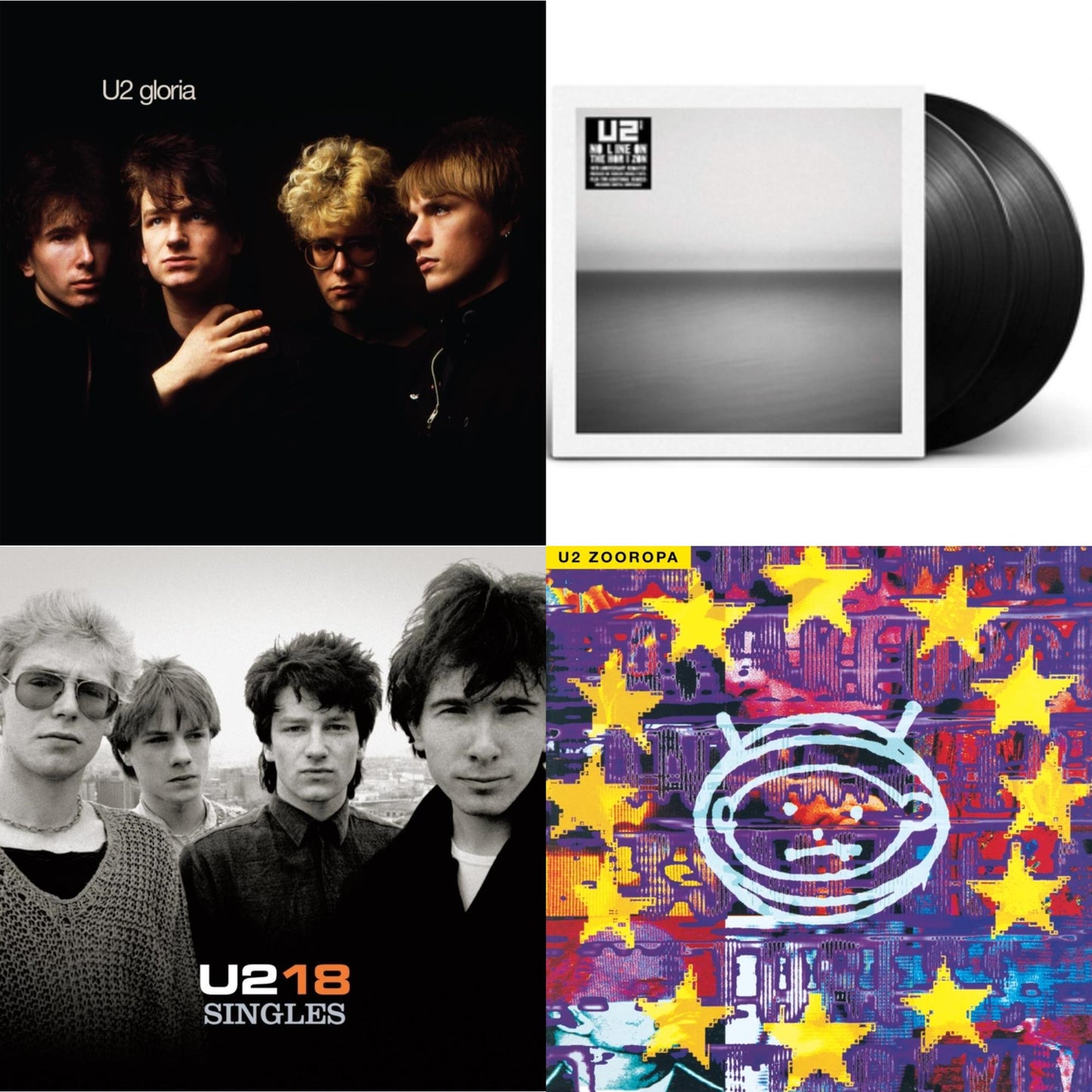 U2 - Gloria (40Th Anniversary/180G/Transparent Yellow LP Vinyl) & Zooropa (Transparent Yellow/2LP) & U218 Singles & No Line On The Horizon (2 LP)