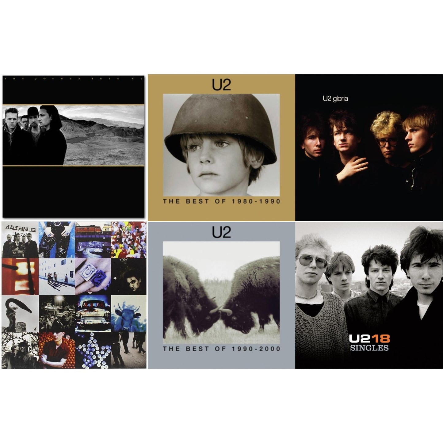 U2 - Gloria (40Th Anniversary/180G/Transparent Yellow LP Vinyl) & U218 Singles & Joshua Tree & Achtung Baby (180G/2 LP) & Best Of 1980-1990 (180G/2 LP) & Best Of 1990-2000 (2LP)