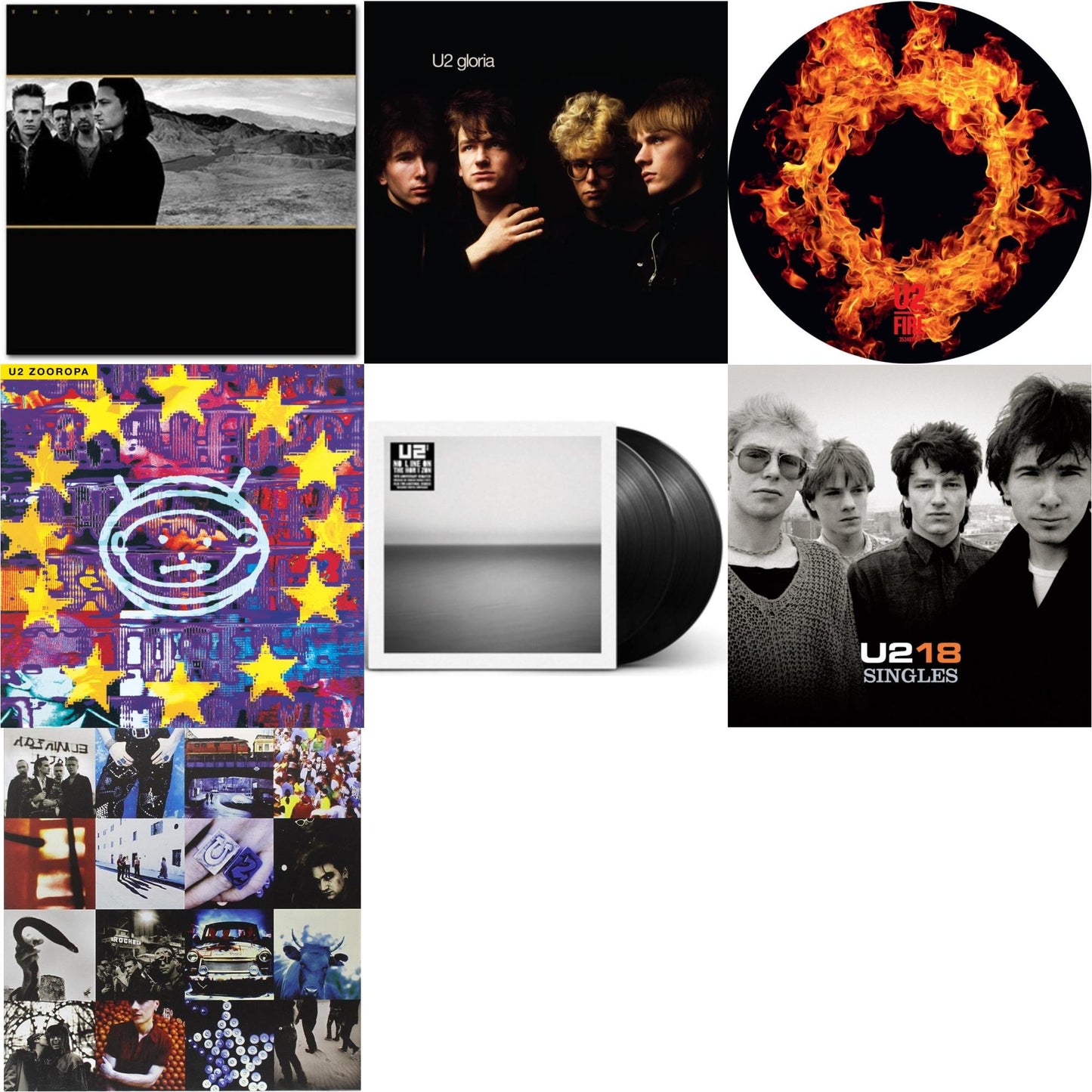 U2 - Fire (40Th Anniversary Edition/Picture Disc) & Gloria (40Th Anniversary/180G/Transparent Yellow LP Vinyl) & Zooropa (Transparent Yellow/2LP) & U218 Singles & Joshua Tree & Achtung Baby (180G/2 LP) & No Line On The Horizon (2 LP)