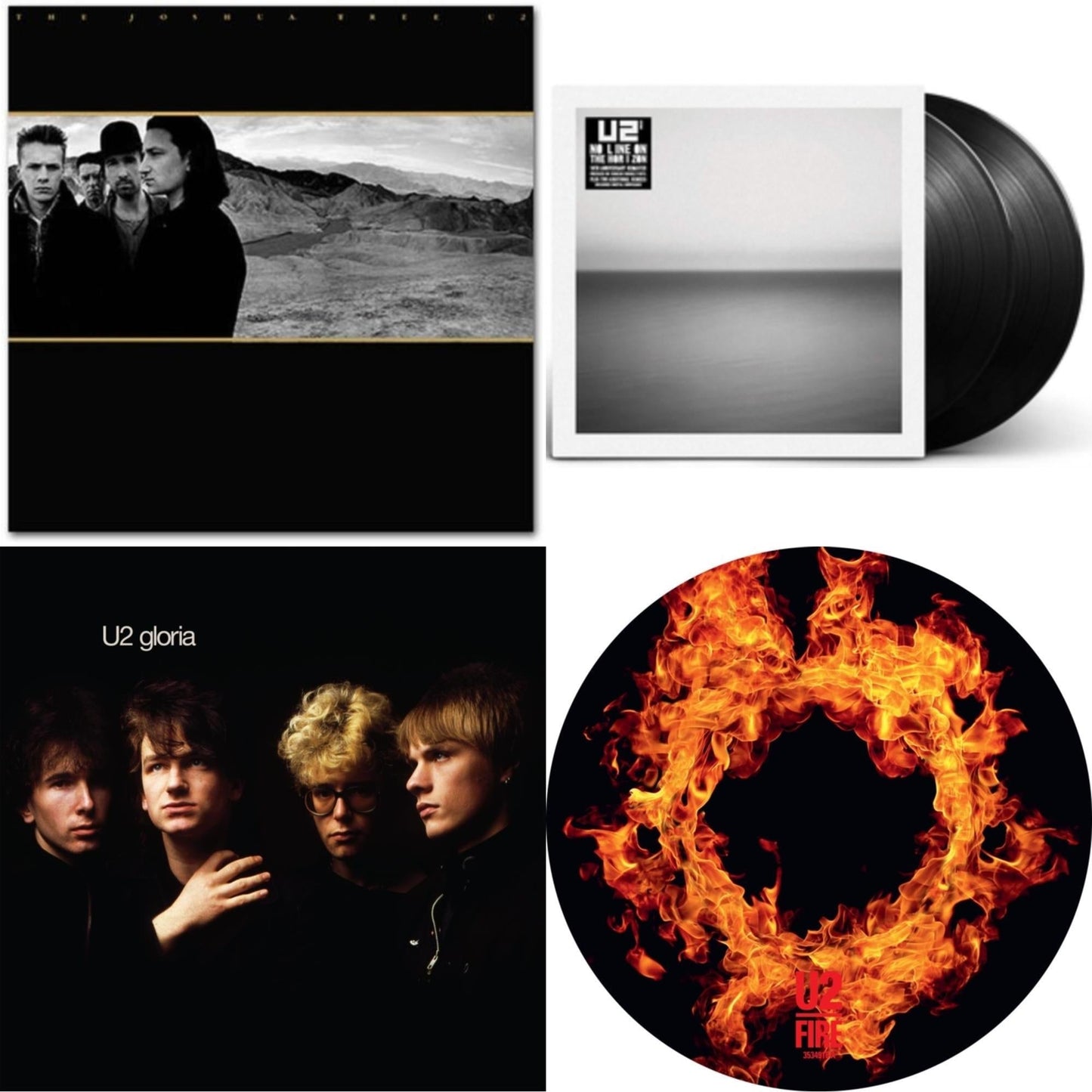 U2 - Joshua Tree & No Line On The Horizon (2 LP) & Gloria (40Th Anniversary/180G/Transparent Yellow LP Vinyl) & Fire (40Th Anniversary Edition/Picture Disc)