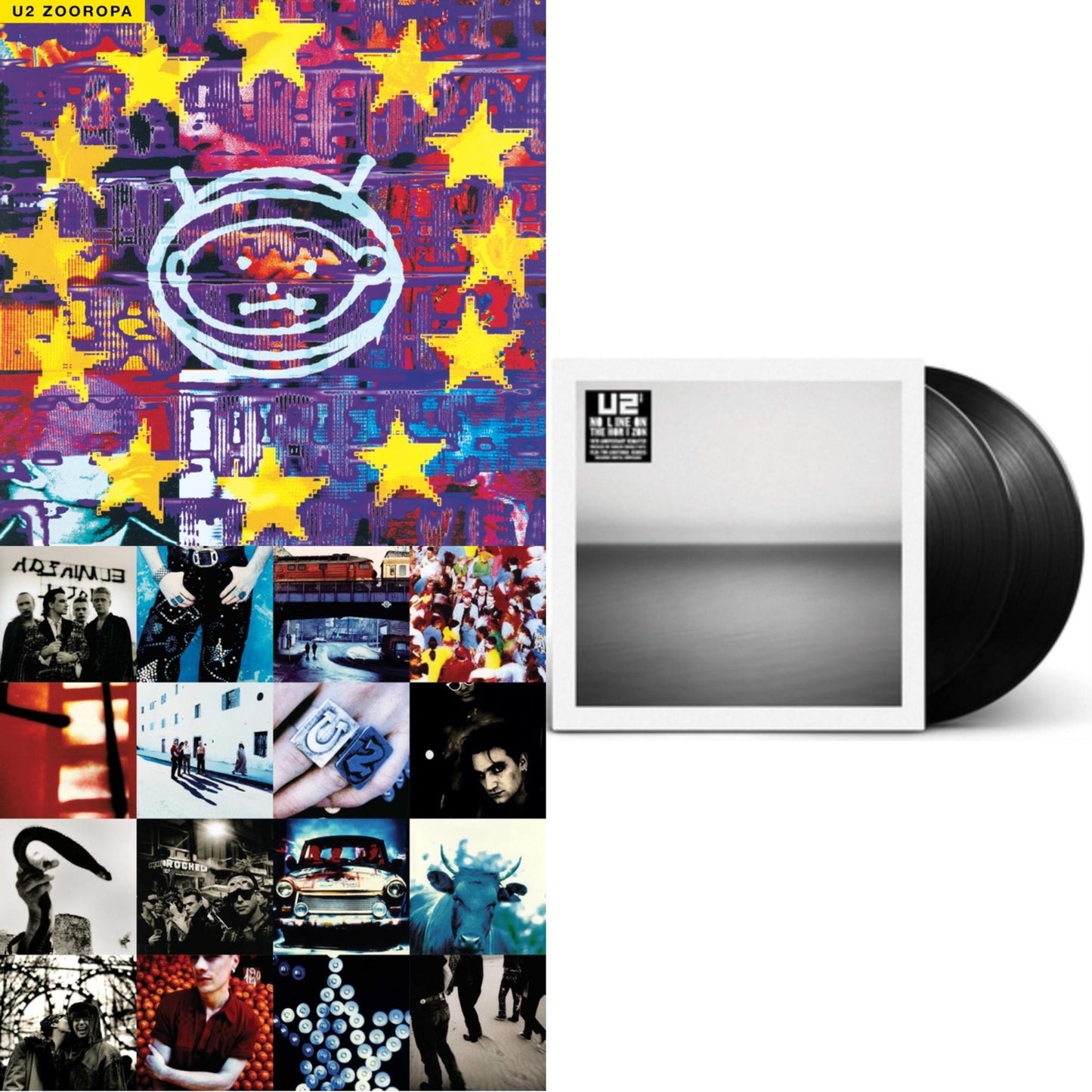 U2 - Zooropa (Transparent Yellow/2LP) & Achtung Baby (30Th Anniversary) (Deluxe Red/Blue Vinyl/2LP) & No Line On The Horizon (2 LP)