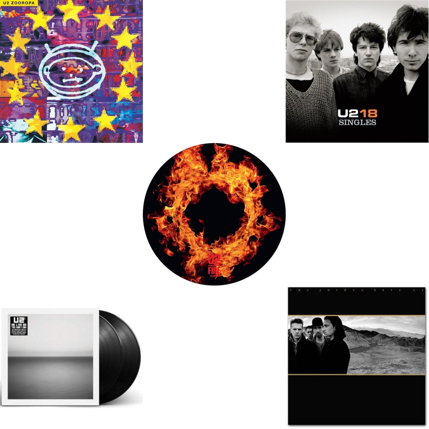 U2 - Fire (40Th Anniversary Edition/Picture Disc) & Zooropa (Transparent Yellow/2LP) & U218 Singles & Joshua Tree & No Line On The Horizon (2 LP)