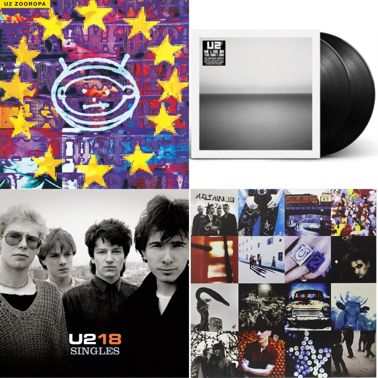 U2 - Zooropa (Transparent Yellow/2LP) & U218 Singles & Achtung Baby (180G/2 LP) & No Line On The Horizon (2 LP)