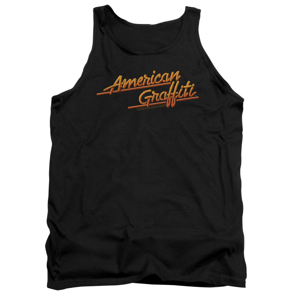 American Graffiti Neon Logo Mens Tank Top Shirt Black Black Officially Licensed