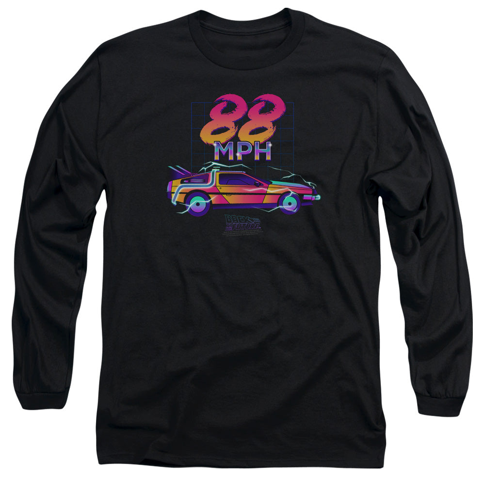 Back To The Future 88 Mph Mens Long Sleeve Shirt Black Officially Licensed