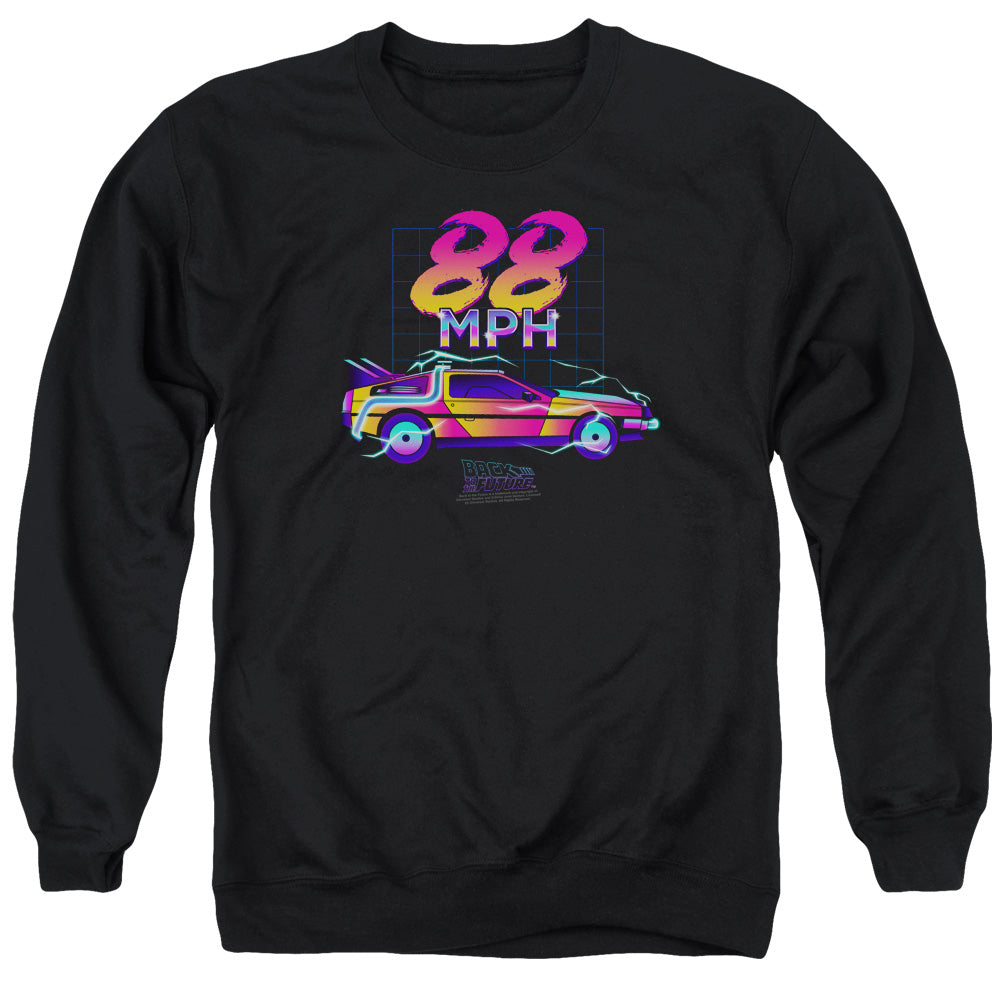Back To The Future 88 Mph Mens Crewneck Sweatshirt Black Officially Licensed