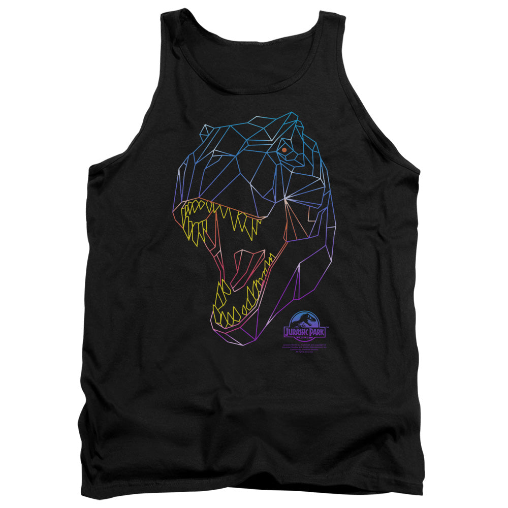 Jurassic Park Neon T Rex Mens Tank Top Shirt Black Officially Licensed