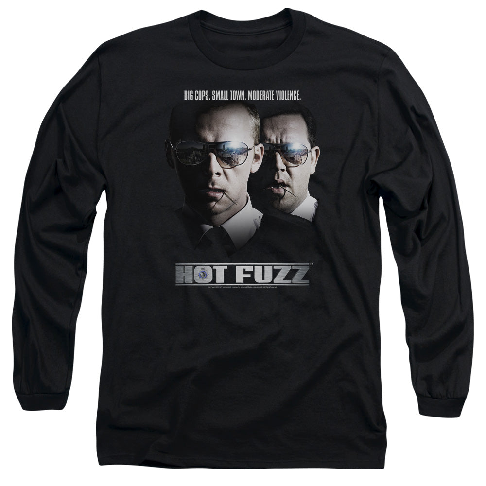 Hot Fuzz Big Cops Mens Long Sleeve Shirt Black Officially Licensed