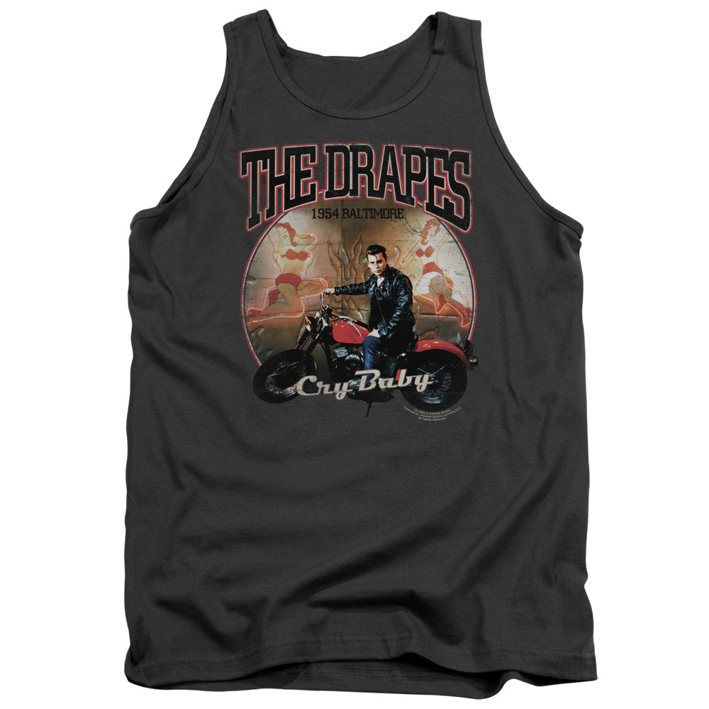 Cry Baby Drapes Mens Tank Top Shirt Charcoal Charcoal Officially Licensed