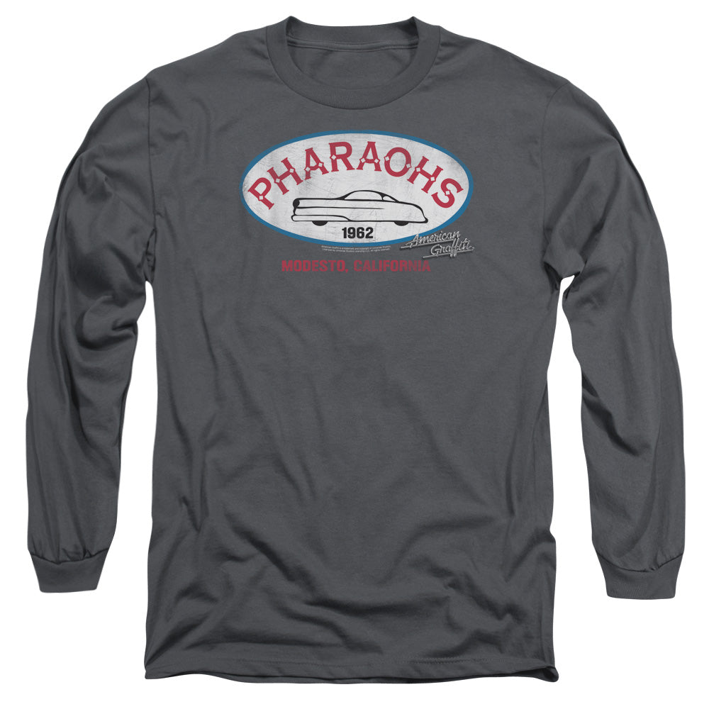 American Graffiti Pharaohs Mens Long Sleeve Shirt Charcoal Charcoal Officially Licensed