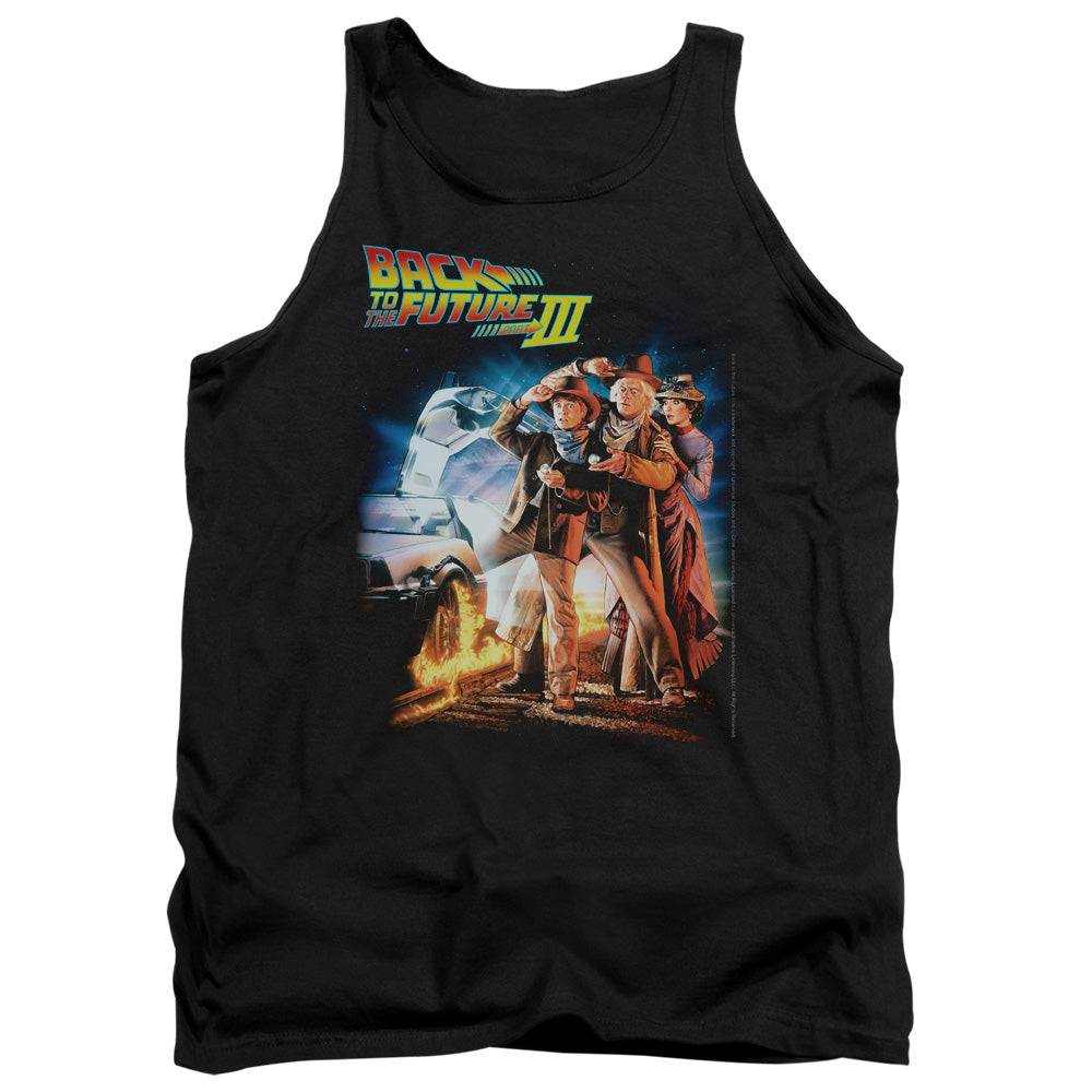 Back To The Future Iii Poster Mens Tank Top Shirt Black Black Officially Licensed