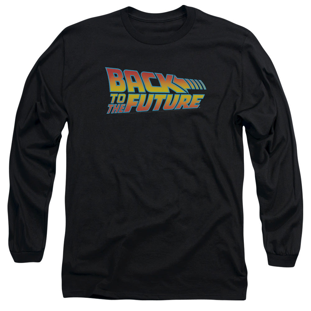 Back To The Future Logo Mens Long Sleeve Shirt Black Officially Licensed