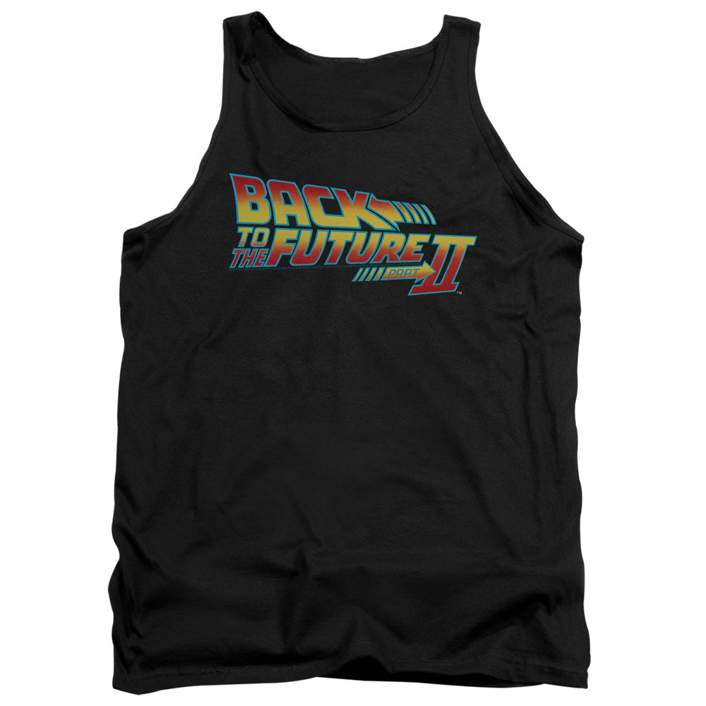 Back To The Future Ii Logo Mens Tank Top Shirt Black Black Officially Licensed