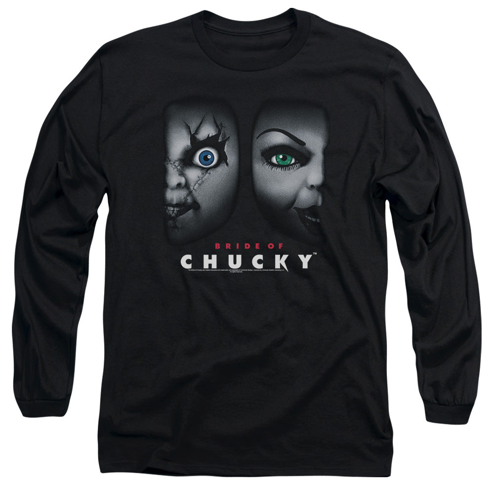 Bride Of Chucky Happy Couple Mens Long Sleeve Shirt Black Officially Licensed Officially Licensed