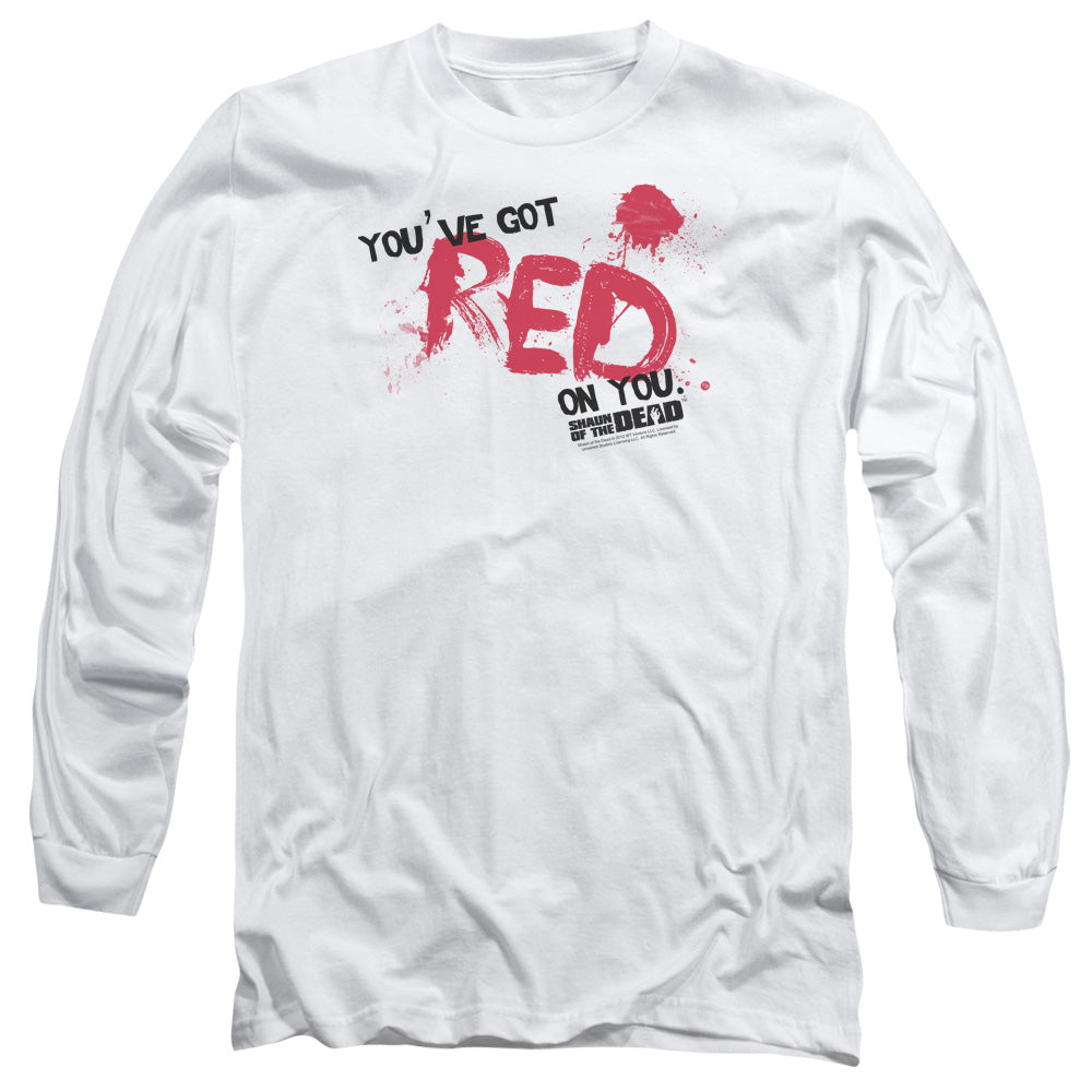 Shaun Of The Dead Red On You Mens Long Sleeve Shirt White Officially Licensed