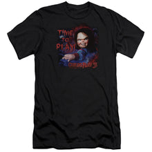 Load image into Gallery viewer, Childs Play 3 Time To Play Premium Bella Canvas Slim Fit Mens T Shirt Black
