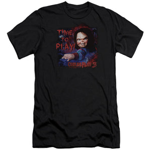 Childs Play 3 Time To Play Premium Bella Canvas Slim Fit Mens T Shirt Black