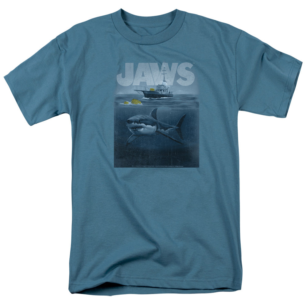 Jaws Silhouette Mens T Shirt Slate