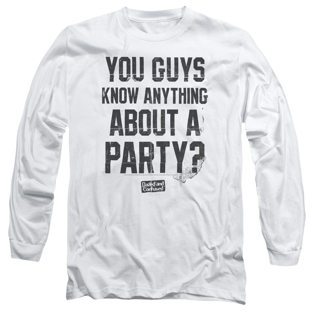 Dazed And Confused Party Time Mens Long Sleeve Shirt White Officially Licensed Officially Licensed