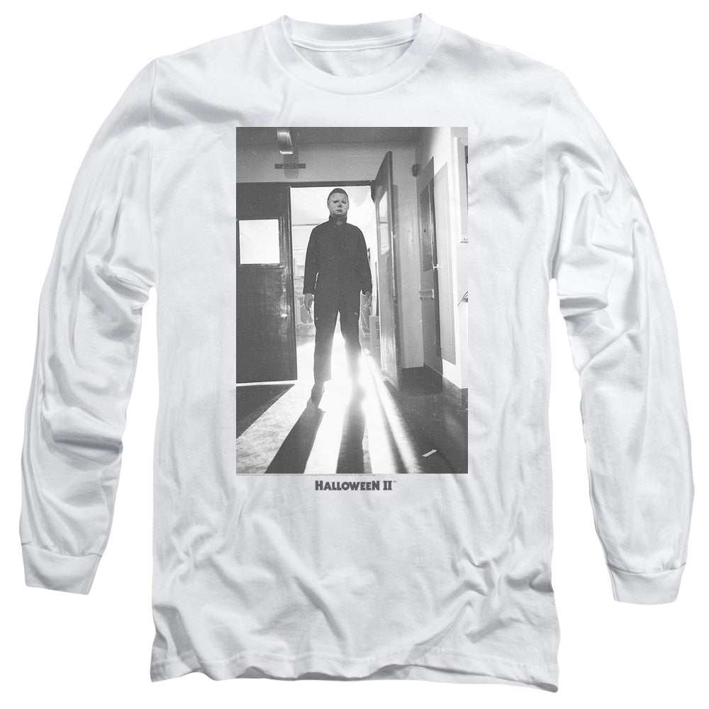 Halloween Ii Monster Mens Long Sleeve Shirt White Officially Licensed Officially Licensed