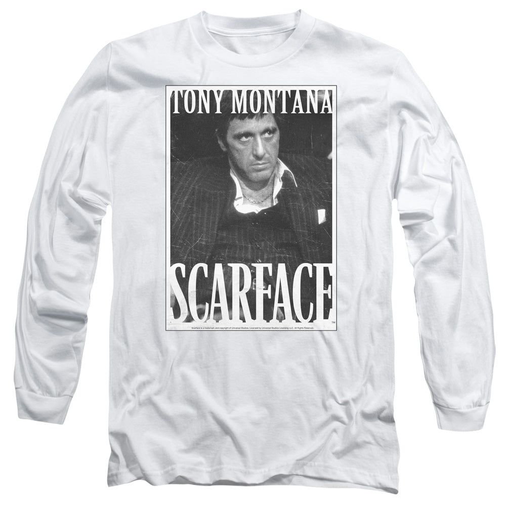 Scarface Business Face Mens Long Sleeve Shirt White Officially Licensed Officially Licensed