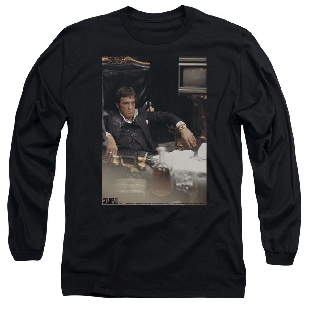 Scarface Sit Back Mens Long Sleeve Shirt Black Officially Licensed Officially Licensed