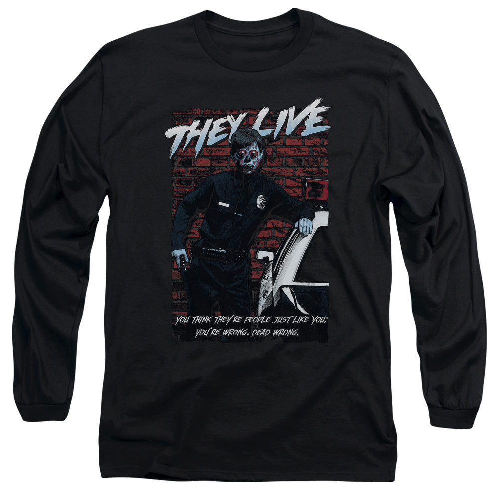 They Live Dead Wrong Mens Long Sleeve Shirt Black Officially Licensed