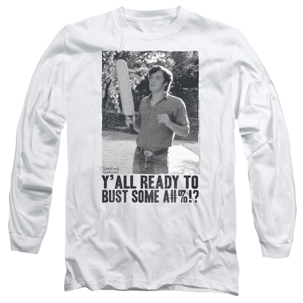 Dazed And Confused Paddle Mens Long Sleeve Shirt White Officially Licensed Officially Licensed