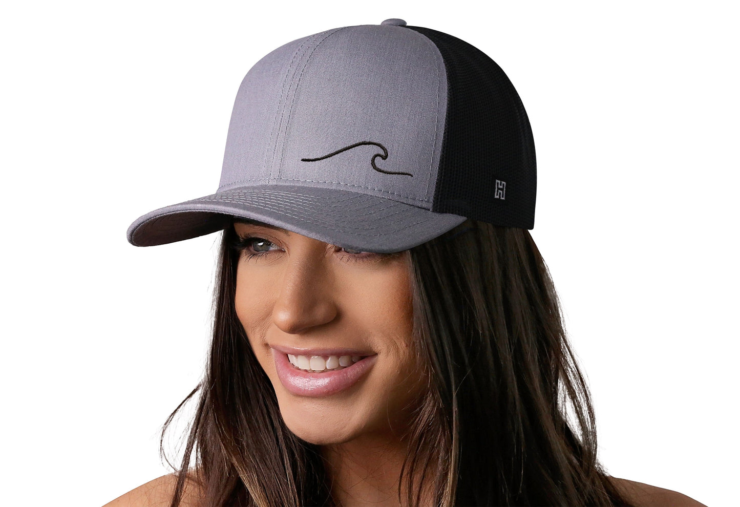 Wave Trucker Hat | Gray-Black Beach Snapback