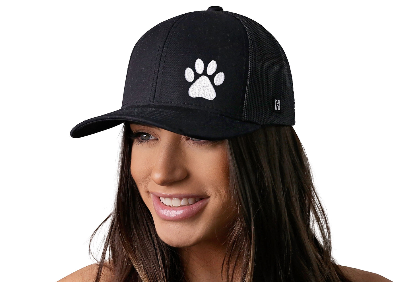 Paw Trucker Hat | Black Animal Print Snapback