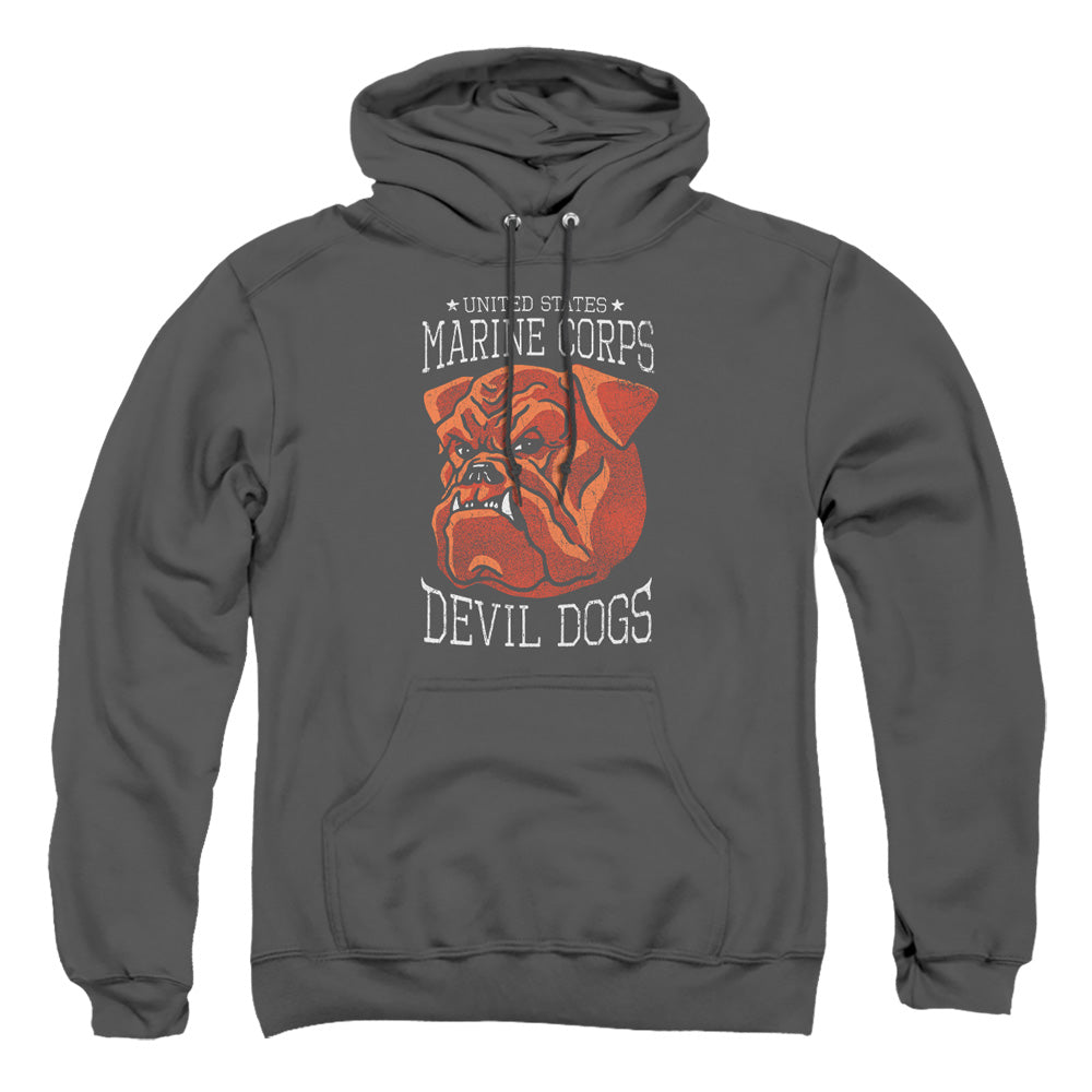 Us Marine Corps Devil Dogs Mens Hoodie Charcoal Officially Licensed